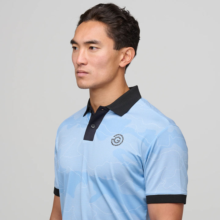 Monroe is a Breathable short sleeve golf shirt for Men in the color Alaskan Blue(3)