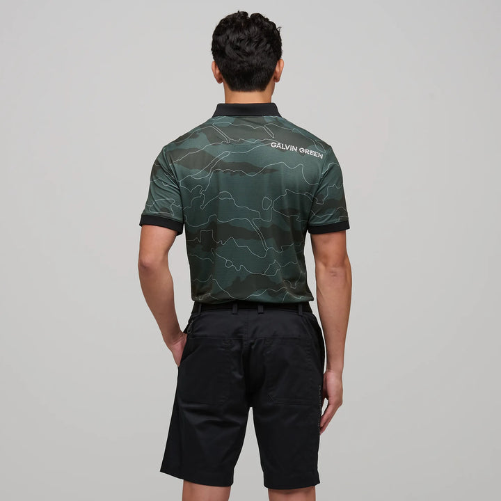 Monroe is a Breathable short sleeve golf shirt for Men in the color Deep Forest(4)