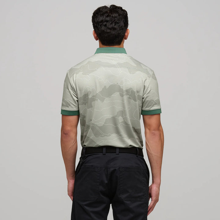 Monroe is a Breathable short sleeve golf shirt for Men in the color Abbey Stone(4)