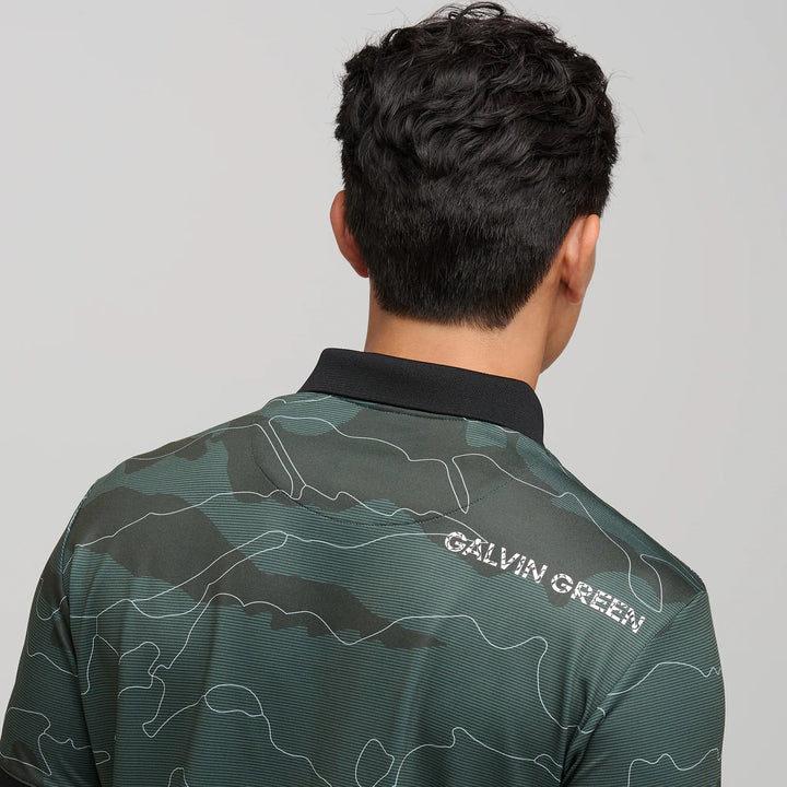 Monroe is a Breathable short sleeve golf shirt for Men in the color Deep Forest(5)