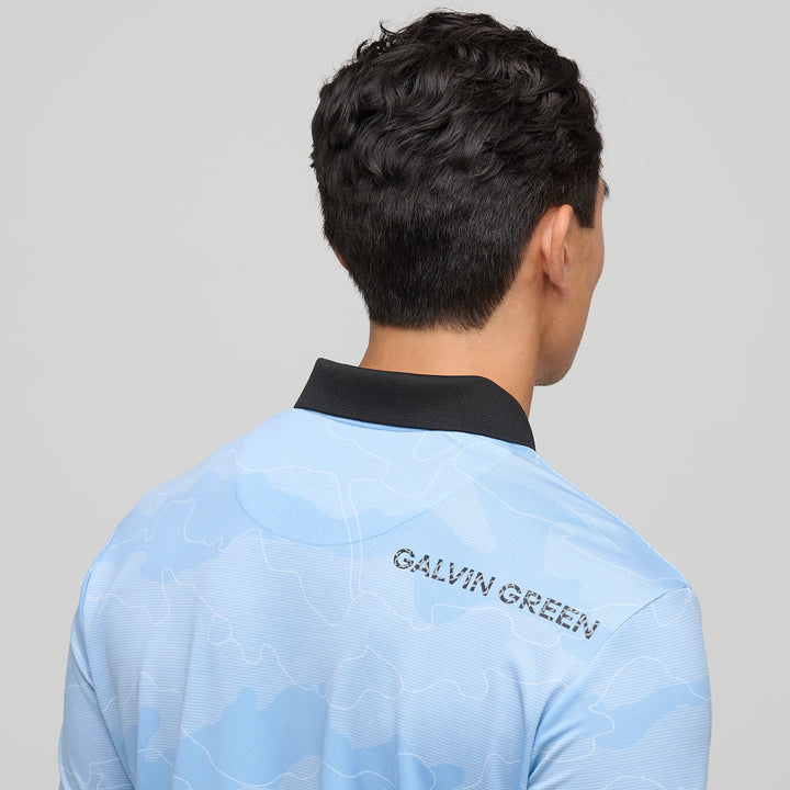 Monroe is a Breathable short sleeve golf shirt for Men in the color Alaskan Blue(5)