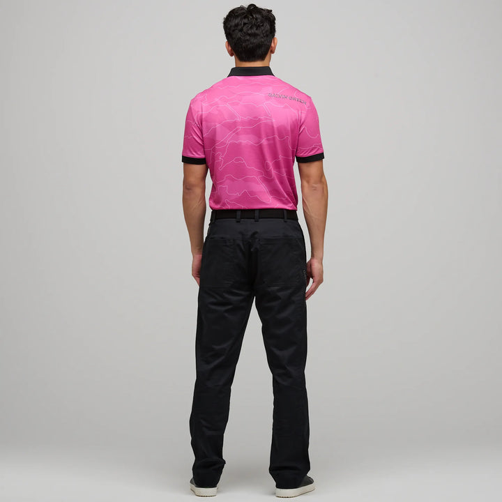 Monroe is a Breathable short sleeve golf shirt for Men in the color Super Pink(6)