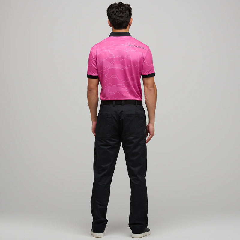 Monroe is a Breathable short sleeve golf shirt for Men in the color Super Pink(6)