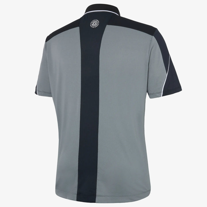 Monte is a Breathable short sleeve golf shirt for Men in the color Black/Sharkskin(7)