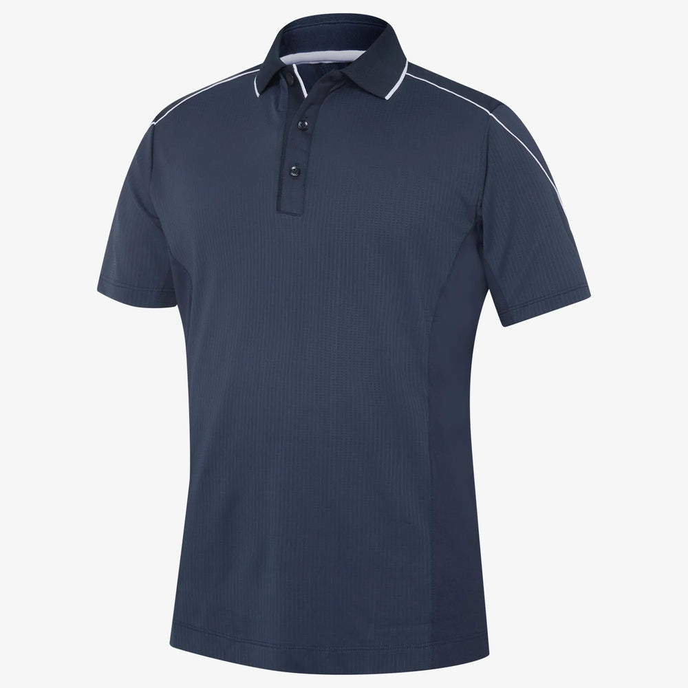 Monte is a Breathable short sleeve golf shirt for Men in the color Navy/White(0)