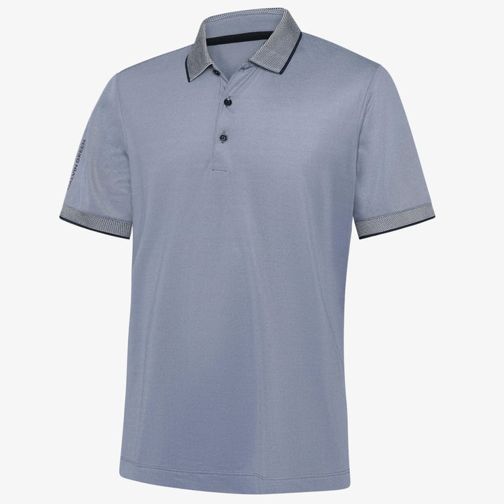Moon is a Breathable short sleeve golf shirt for Men in the color Moonlight Blue/Navy(0)