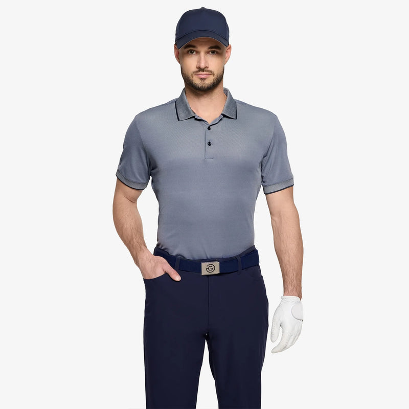 Moon is a Breathable short sleeve golf shirt for Men in the color Moonlight Blue/Navy(1)