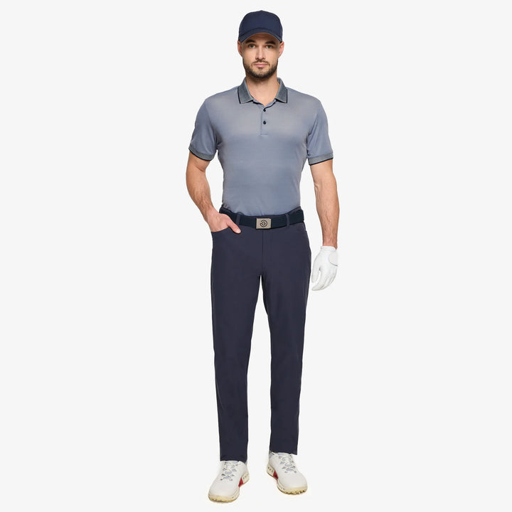 Moon is a Breathable short sleeve golf shirt for Men in the color Moonlight Blue/Navy(2)