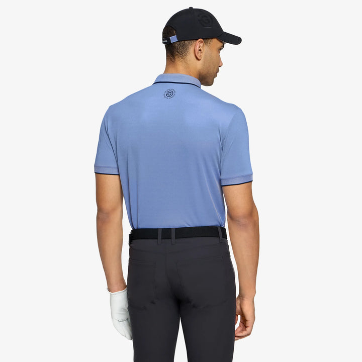 Moon is a Breathable short sleeve golf shirt for Men in the color Royal Blue/Black(4)
