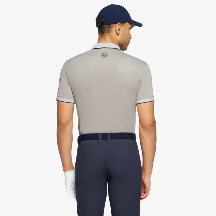 Moon is a Breathable short sleeve golf shirt for Men in the color Sand/Navy(4)