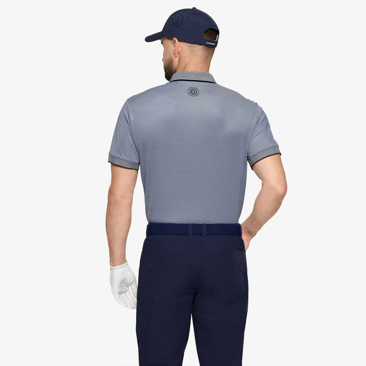 Moon is a Breathable short sleeve golf shirt for Men in the color Moonlight Blue/Navy(4)