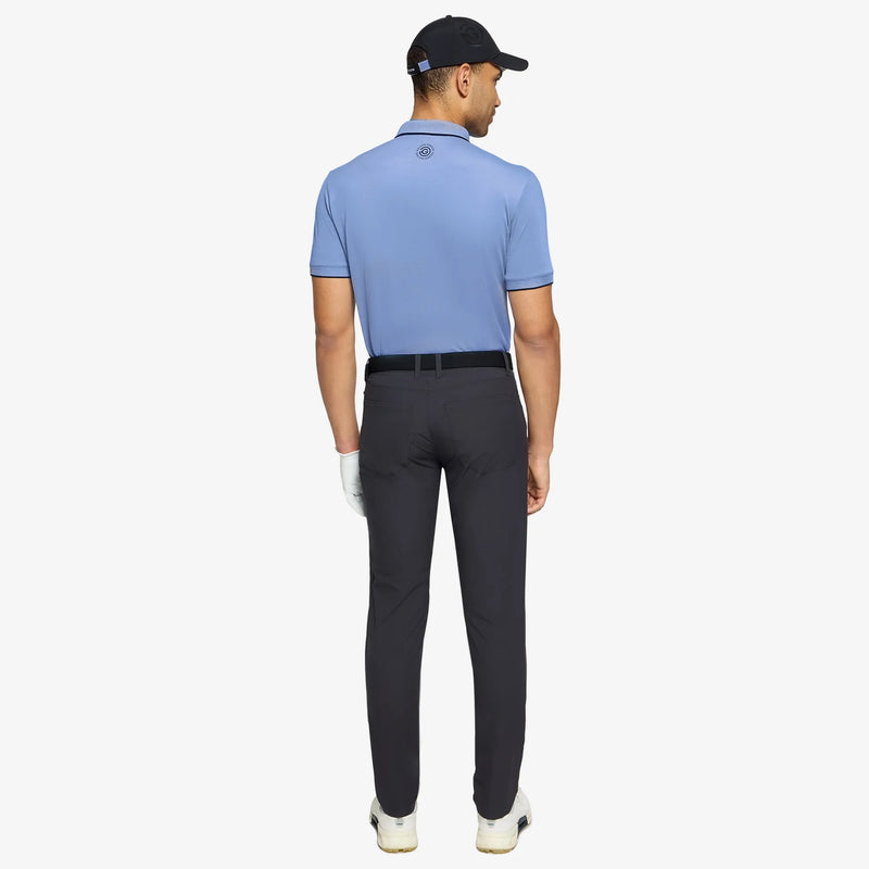 Moon is a Breathable short sleeve golf shirt for Men in the color Royal Blue/Black(5)