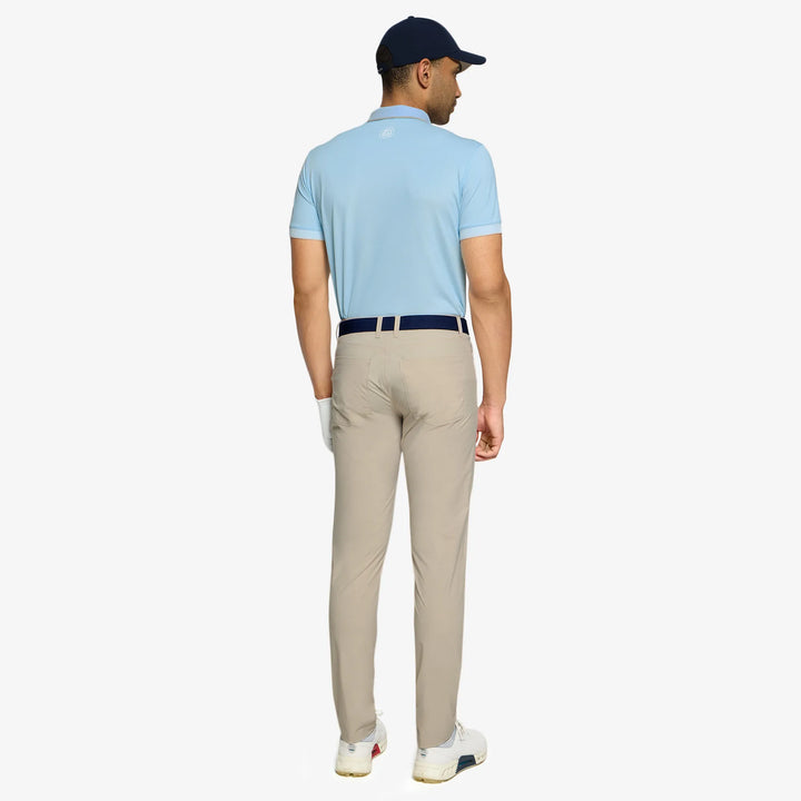 Moon is a Breathable short sleeve golf shirt for Men in the color Crystal Blue/Sand(5)