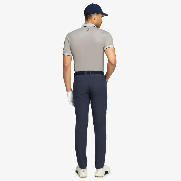 Moon is a Breathable short sleeve golf shirt for Men in the color Sand/Navy(5)