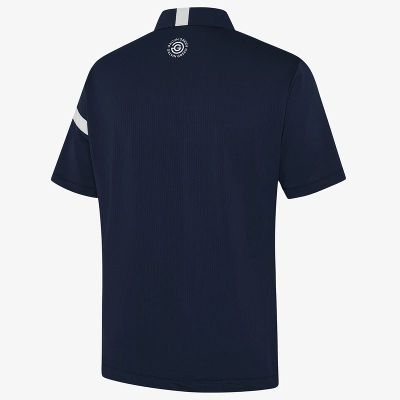 Morley is a Breathable short sleeve golf shirt for Men in the color Navy/White(1)