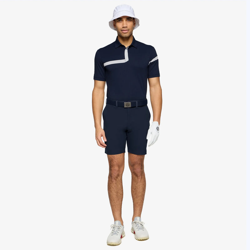 Morley is a Breathable short sleeve golf shirt for Men in the color Navy/White(2)