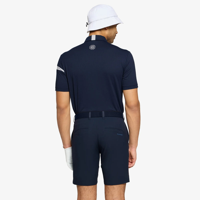 Morley is a Breathable short sleeve golf shirt for Men in the color Navy/White(4)