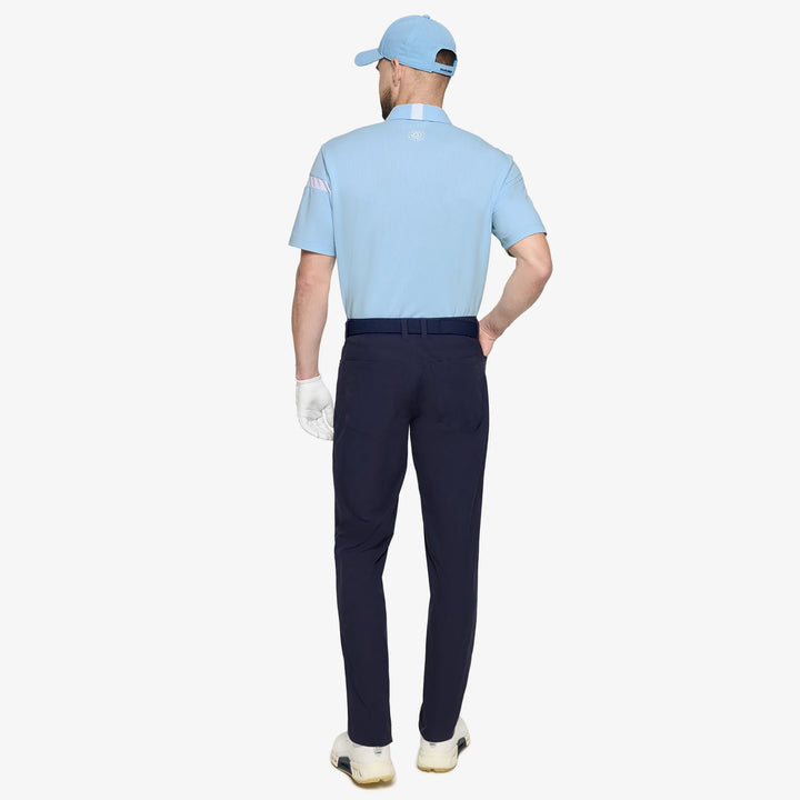 Morley is a Breathable short sleeve golf shirt for Men in the color Crystal Blue/White(5)