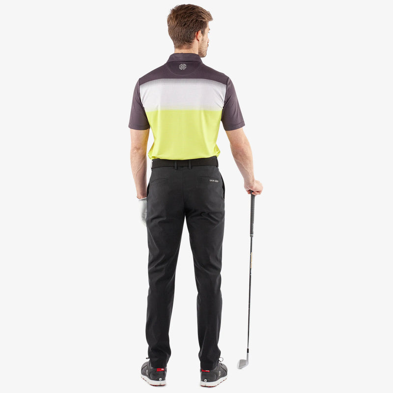 Mirca is a Breathable short sleeve golf shirt for Men in the color Sunny Lime/White/Bla(6)