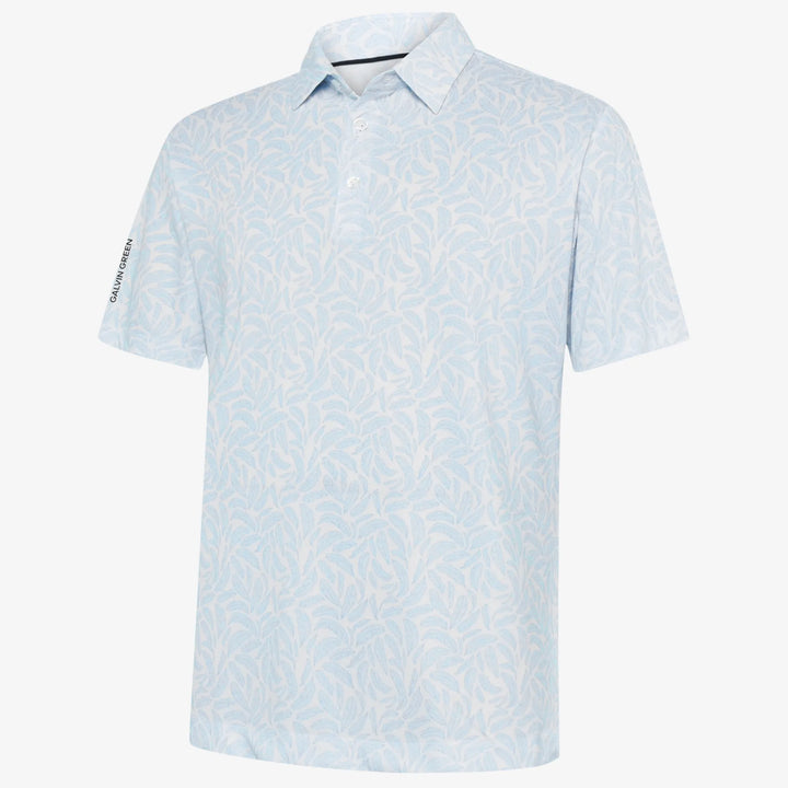 Muir is a Breathable short sleeve golf shirt for Men in the color Crystal Blue(0)