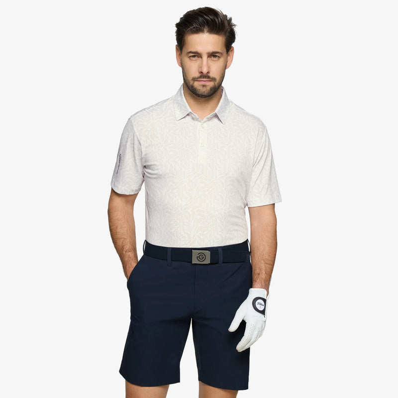 Muir is a Breathable short sleeve golf shirt for Men in the color Sand(1)