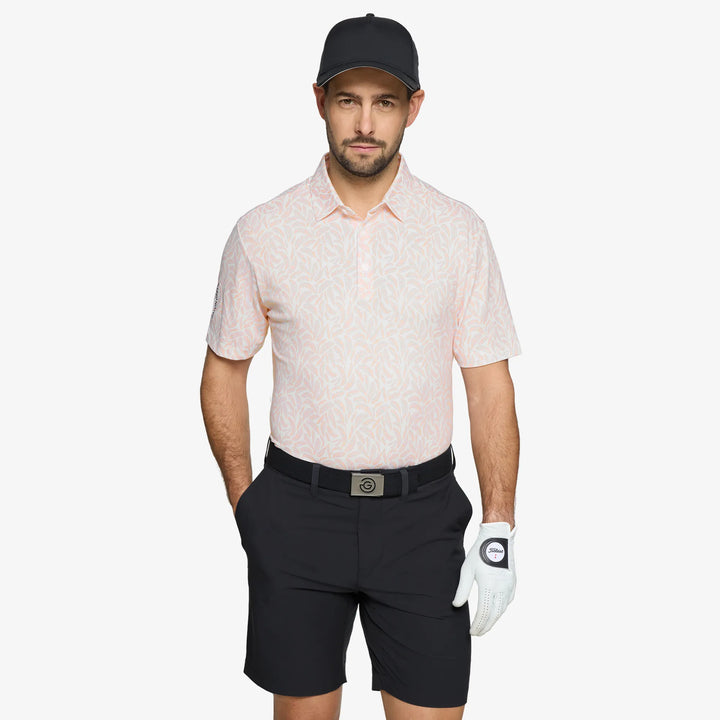 Muir is a Breathable short sleeve golf shirt for Men in the color Orange(1)