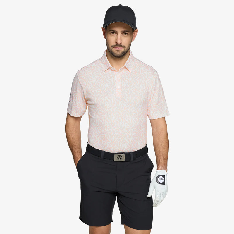 Muir is a Breathable short sleeve golf shirt for Men in the color Orange(1)