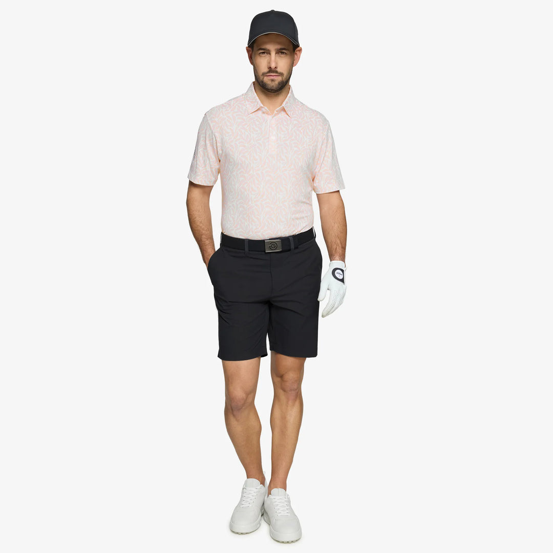 Muir is a Breathable short sleeve golf shirt for Men in the color Orange(2)