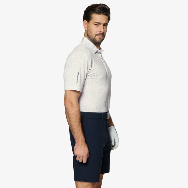 Muir is a Breathable short sleeve golf shirt for Men in the color Sand(3)