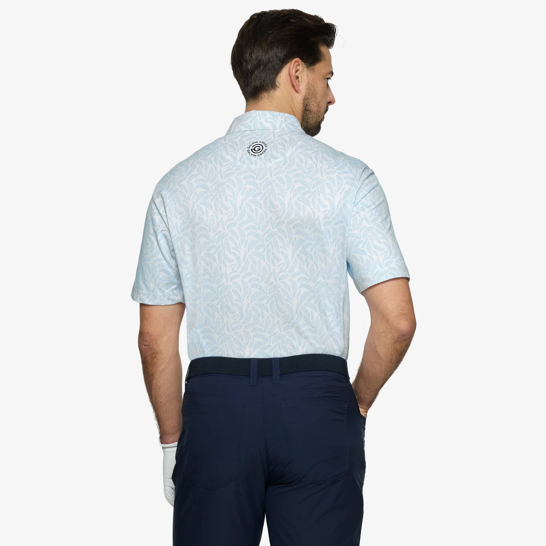 Muir is a Breathable short sleeve golf shirt for Men in the color Crystal Blue(4)