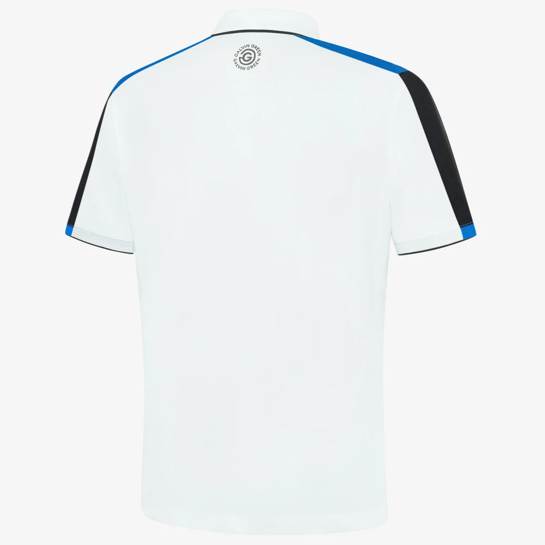 Mulligan is a Breathable short sleeve golf shirt for Men in the color Royal Blue/White/Black(6)