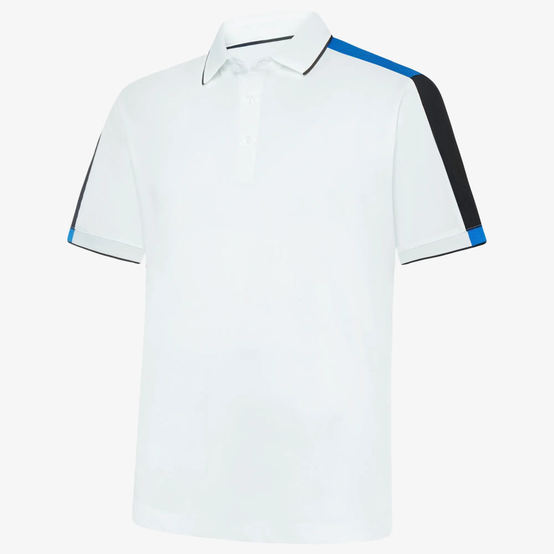 Mulligan is a Breathable short sleeve golf shirt for Men in the color Royal Blue/White/Black(0)