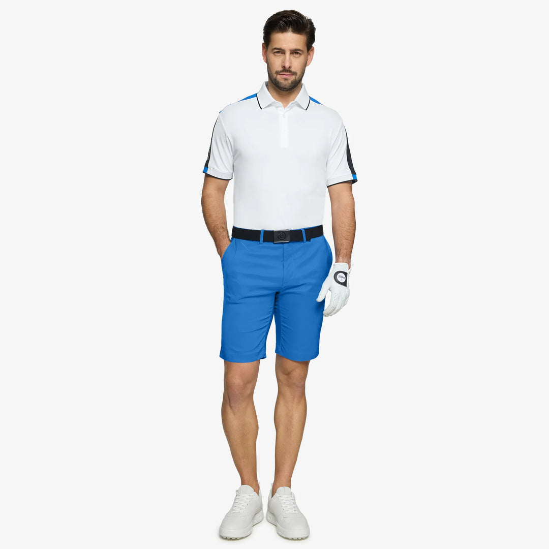 Mulligan is a Breathable short sleeve golf shirt for Men in the color Royal Blue/White/Black(2)
