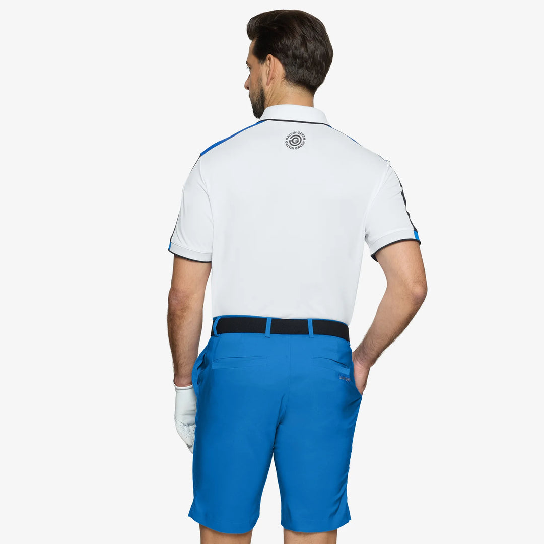 Mulligan is a Breathable short sleeve golf shirt for Men in the color Royal Blue/White/Black(4)