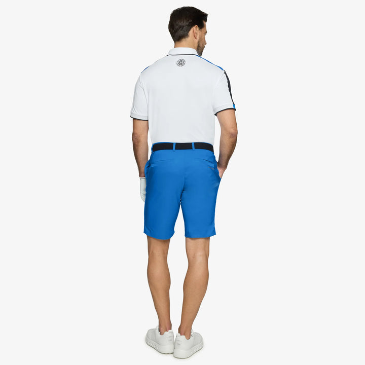 Mulligan is a Breathable short sleeve golf shirt for Men in the color Royal Blue/White/Black(5)