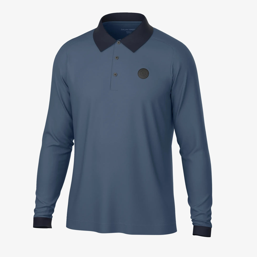 Murdoch is a Breathable long sleeve golf shirt for Men in the color Blue Slate(0)