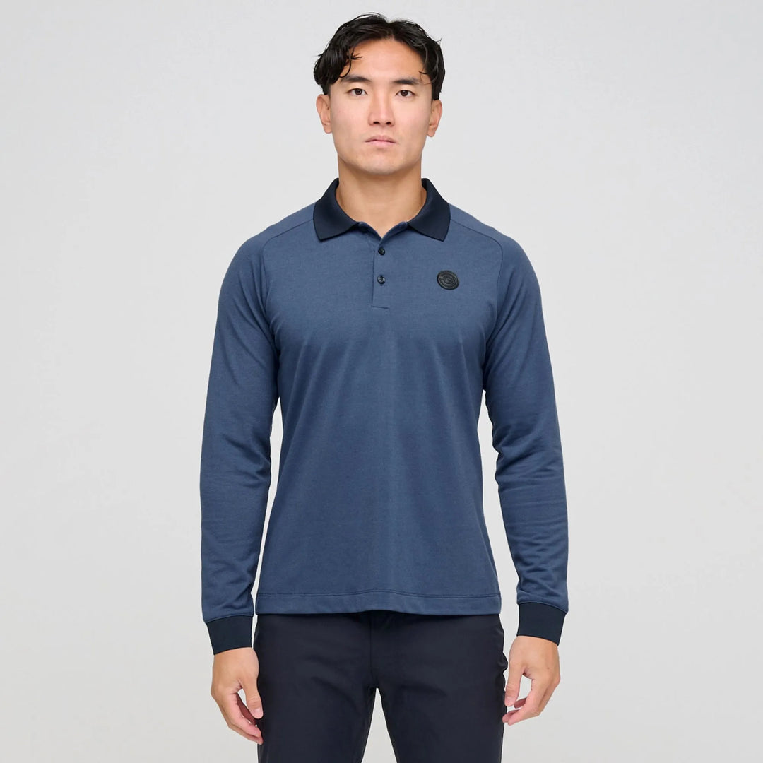 Murdoch is a Breathable long sleeve golf shirt for Men in the color Blue Slate(1)