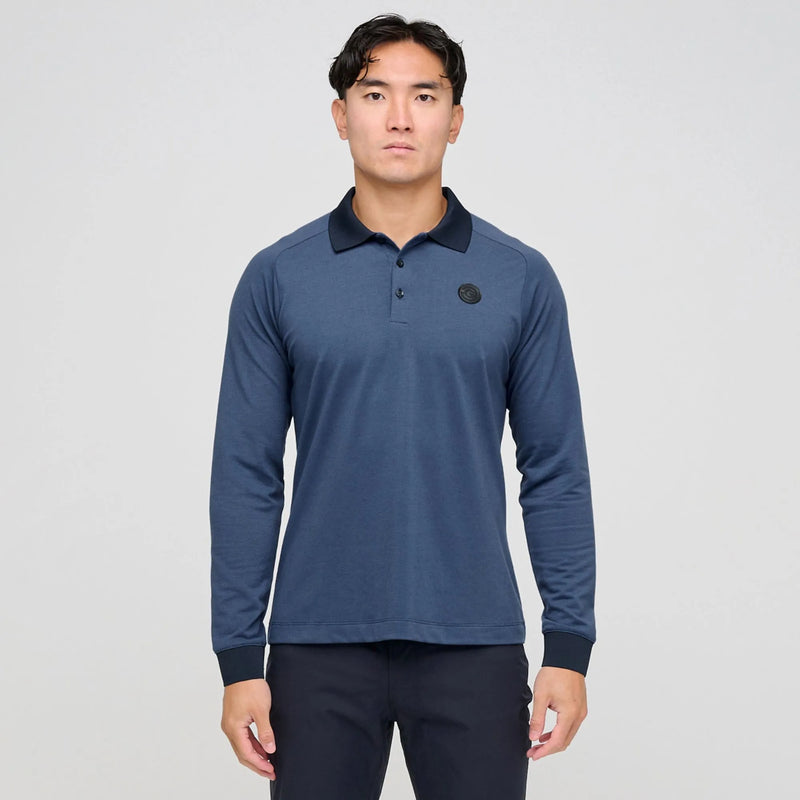Murdoch is a Breathable long sleeve golf shirt for Men in the color Blue Slate(1)
