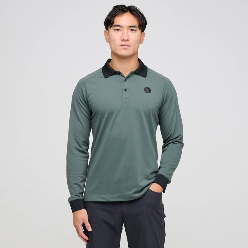 Murdoch is a Breathable long sleeve golf shirt for Men in the color Jungle Green(1)