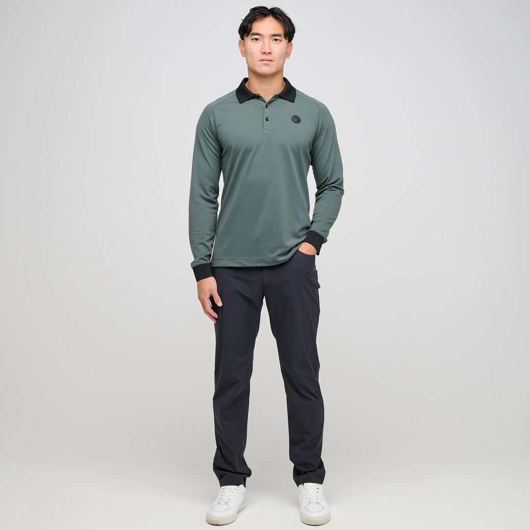 Murdoch is a Breathable long sleeve golf shirt for Men in the color Jungle Green(2)