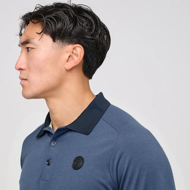 Murdoch is a Breathable long sleeve golf shirt for Men in the color Blue Slate(4)