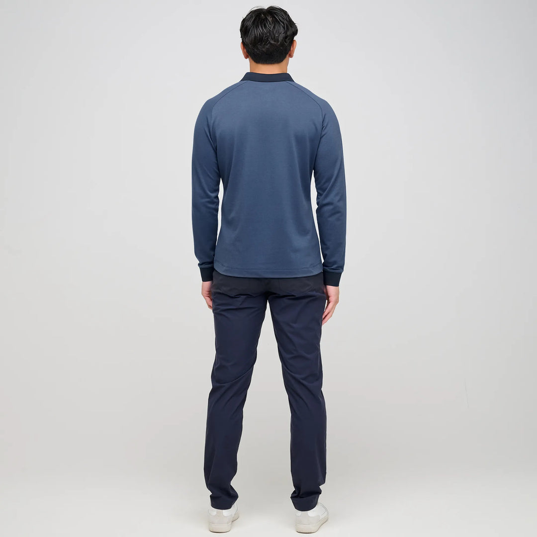 Murdoch is a Breathable long sleeve golf shirt for Men in the color Blue Slate(6)
