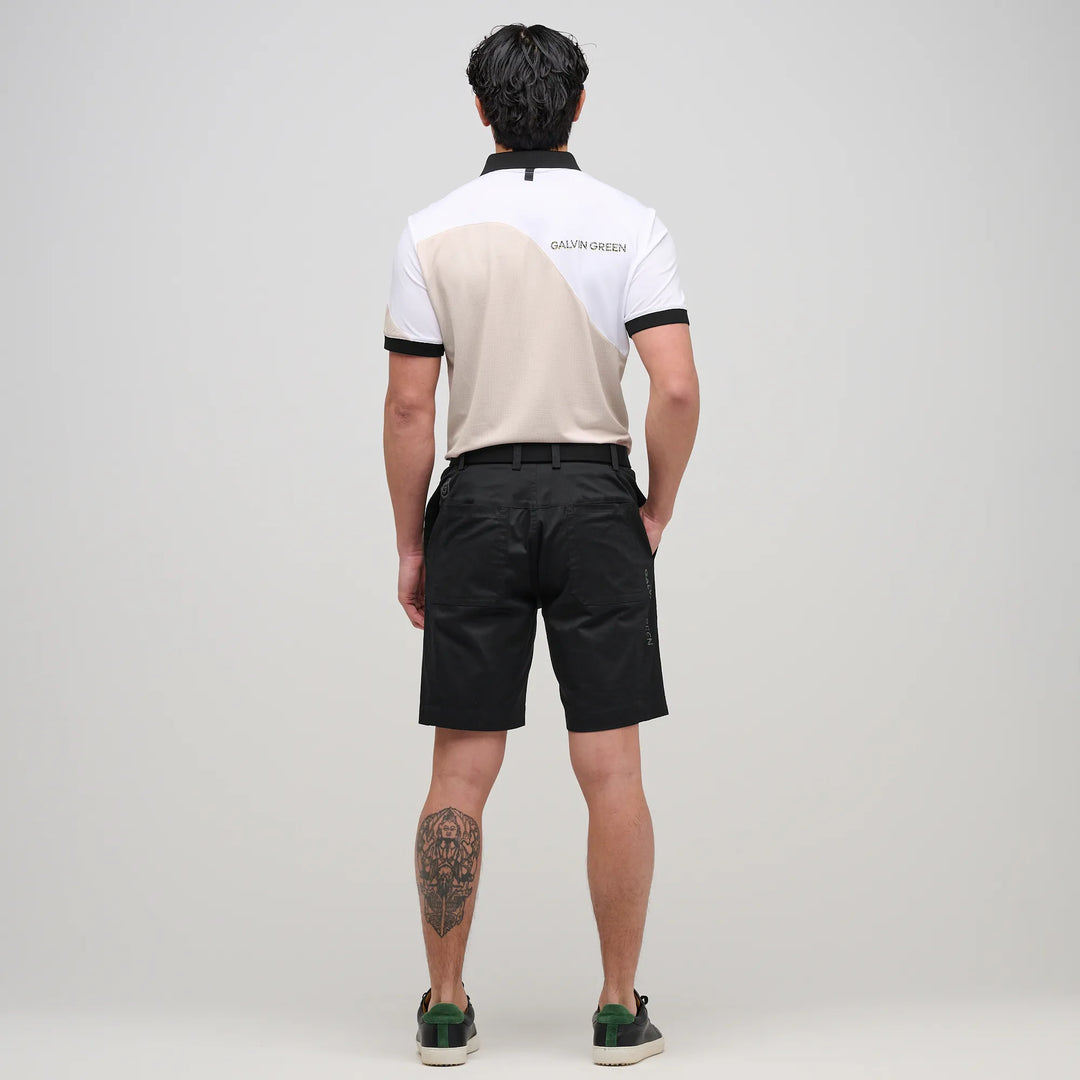 Myron is a Breathable short sleeve golf shirt for Men in the color Sand/White(6)