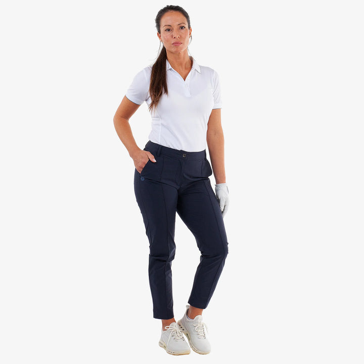 Nea is a Breathable golf pants for Women in the color Navy(2)