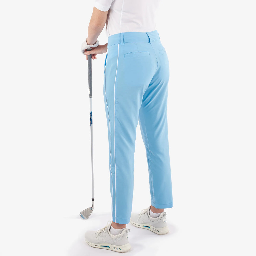Nicole is a Breathable golf pants for Women in the color Alaskan Blue/White(4)