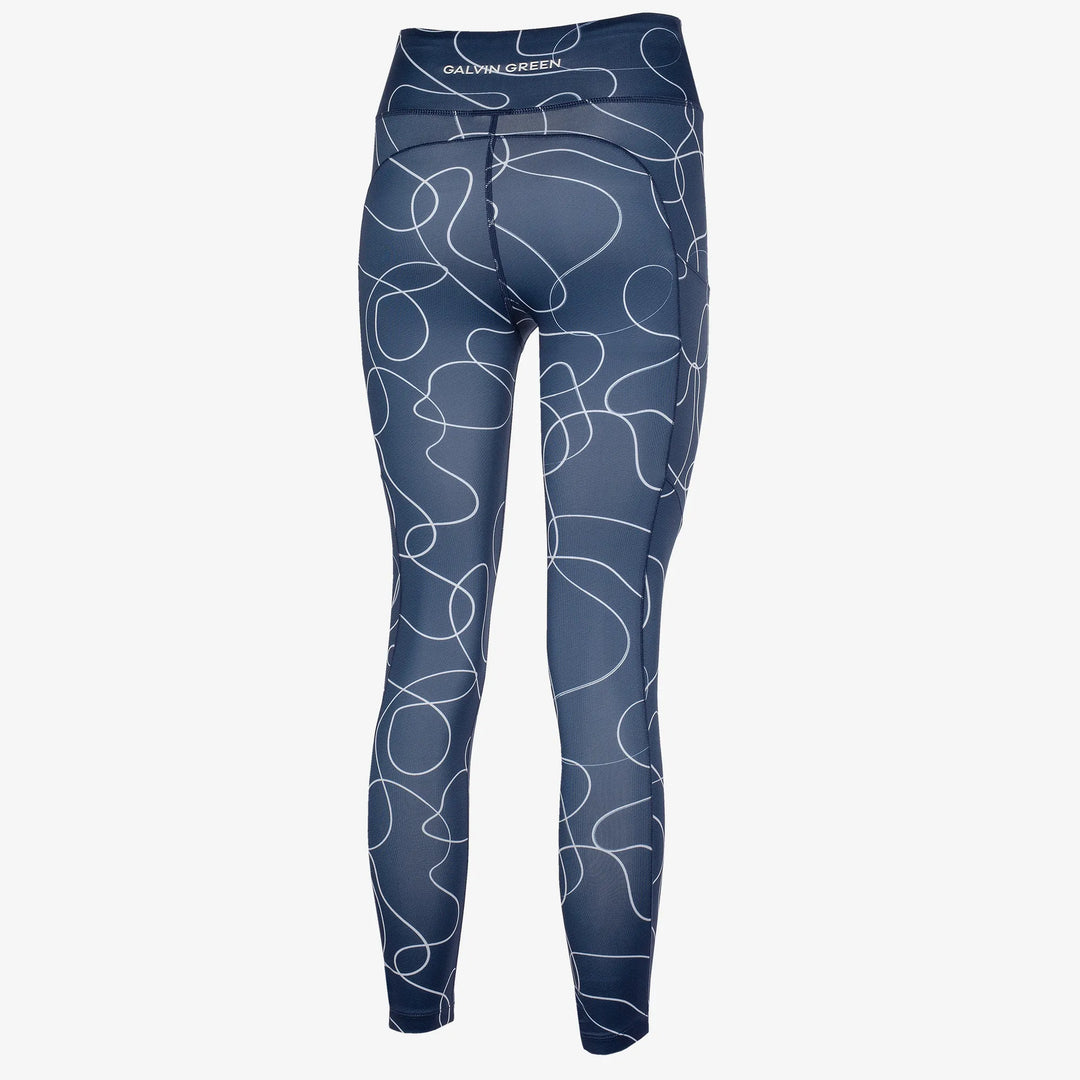 Nicoline is a Breathable and stretchy golf leggings for Women in the color Navy/White(7)