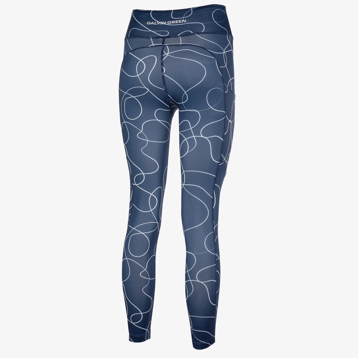 Nicoline is a Breathable and stretchy golf leggings for Women in the color Navy/White(7)