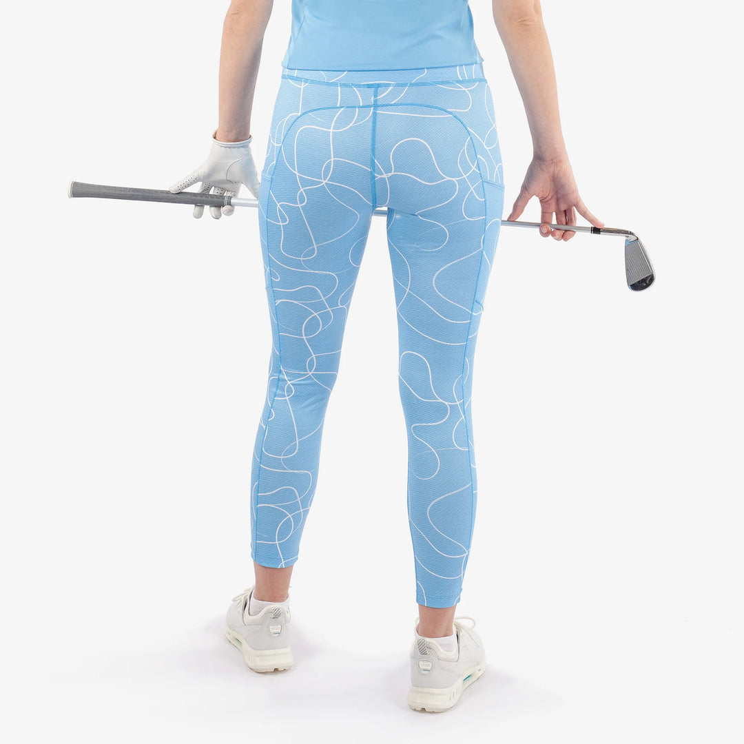 Nicoline is a Breathable and stretchy golf leggings for Women in the color Alaskan Blue/White(4)
