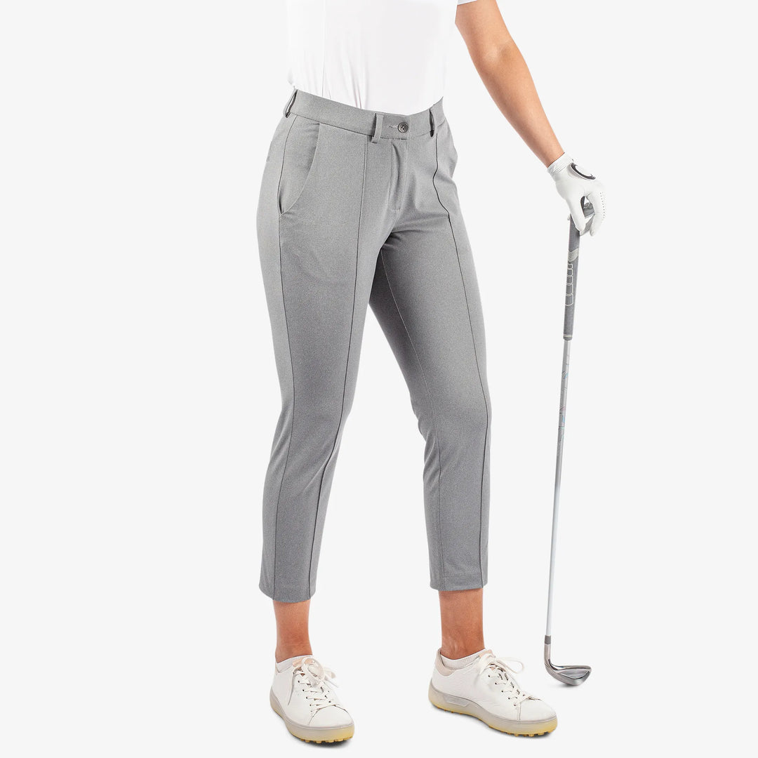 Nora is a Breathable golf pants for Women in the color Grey melange(1)