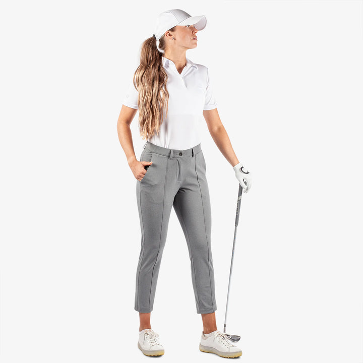Nora is a Breathable golf pants for Women in the color Grey melange(2)